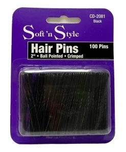 100 Bobby Pins | 2" | Ball Pointed | Crimped | SOFT N STYLE