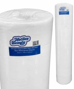 24 Inch Disposable Non-Woven / Non-Waterproof Sheets | 60cm X 180cm | 50 Roll | HOTLINE BEAUTY