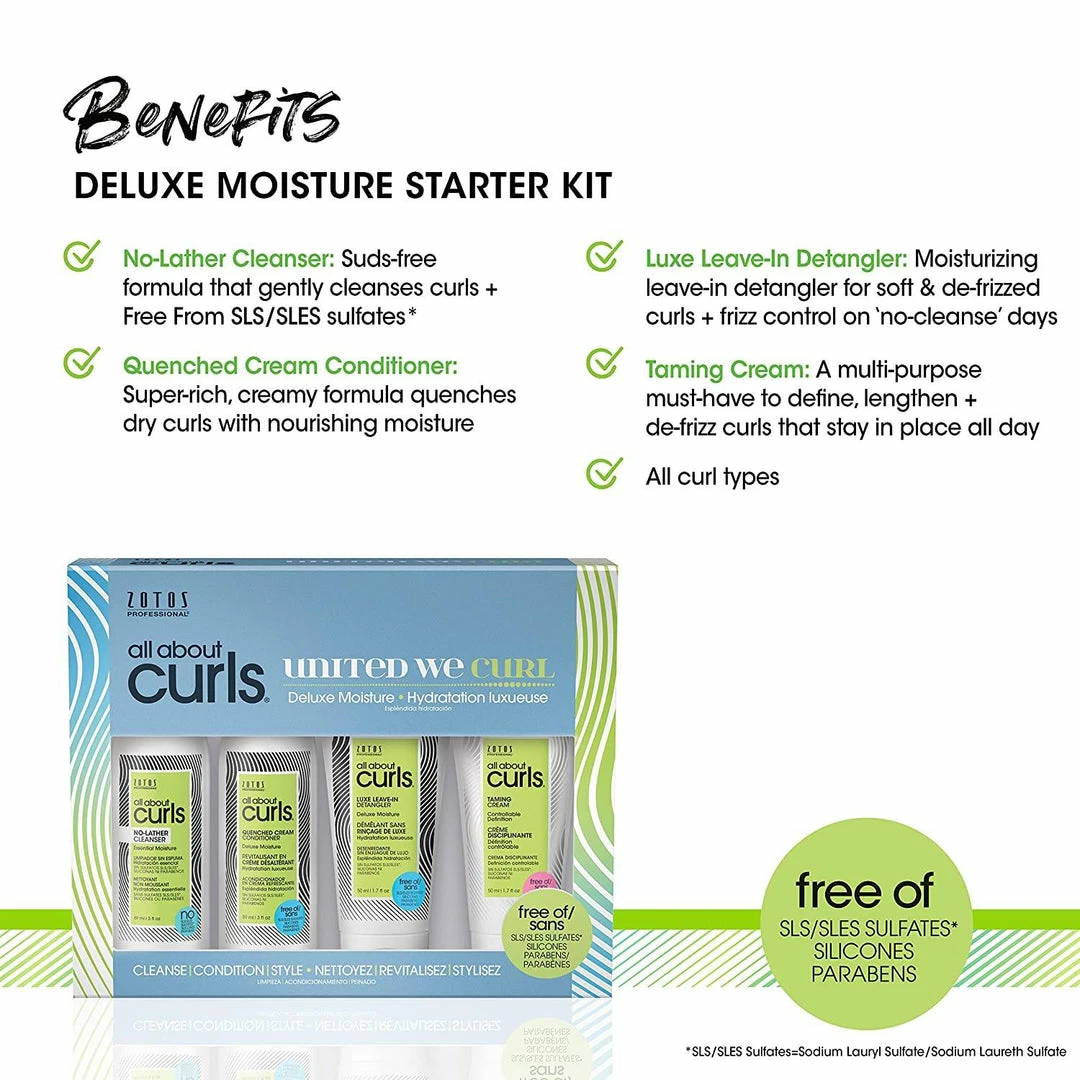 PRODUCTS All About Curls | Deluxe Moisture Starter Kit | 4 Piece Set | ZOTOS