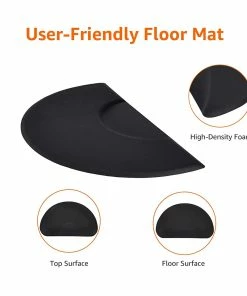 SSW Anti-Fatigue Floor Mat | Black | Semi Circle | 7/8 In. Thick