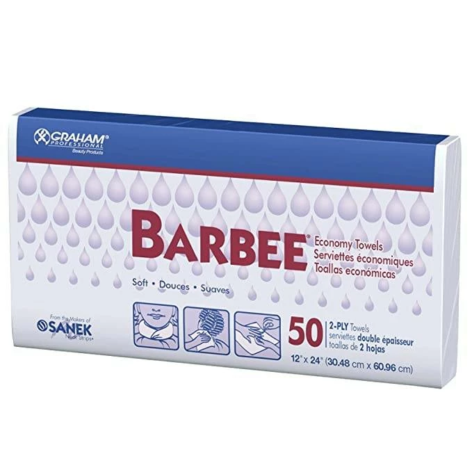 PRODUCTS Barbee Economy Towels | 50 Pieces | Super Absorbent 2 Ply | GRAHAM BEAUTY