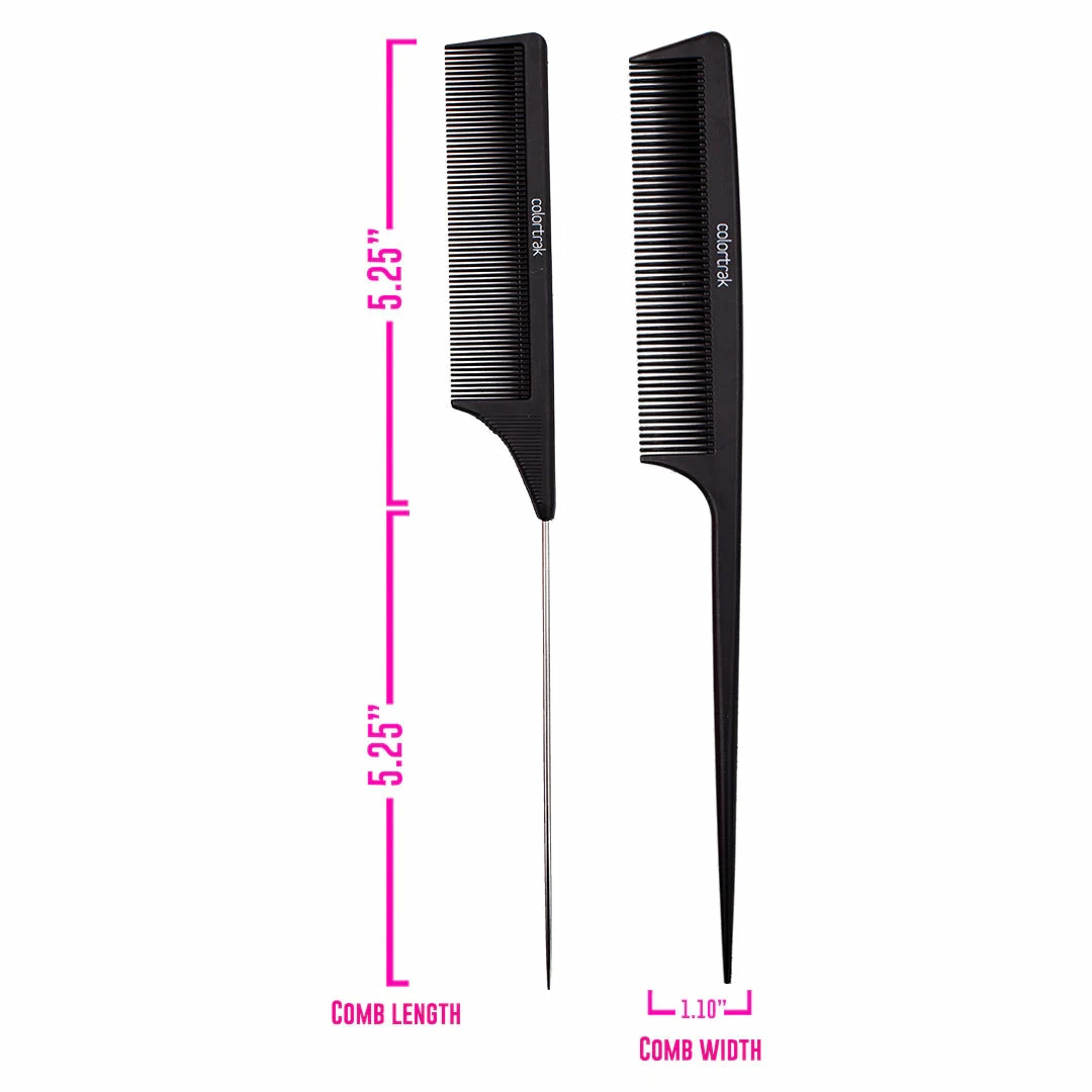Carbon Fiber Combs | 2PK Black | 7048-2PK | COLORTRAK Combs & Brushes
