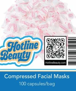HOTLINE BEAUTY Spa Compressed Facial Masks | 100 Pack