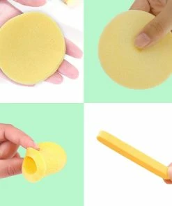 Spa Compressed Facial Sponge | Yellow | 12 Pack | HOTLINE BEAUTY