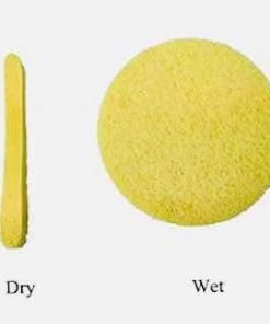 Spa Compressed Facial Sponge | Yellow | 12 Pack | HOTLINE BEAUTY