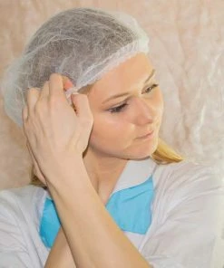 HUINI Crinkled Hair Net/Mob/Cap (White, 200 Pcs/pack) Personal Care