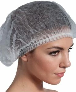 HUINI Crinkled Hair Net/Mob/Cap (White, 200 Pcs/pack) Personal Care