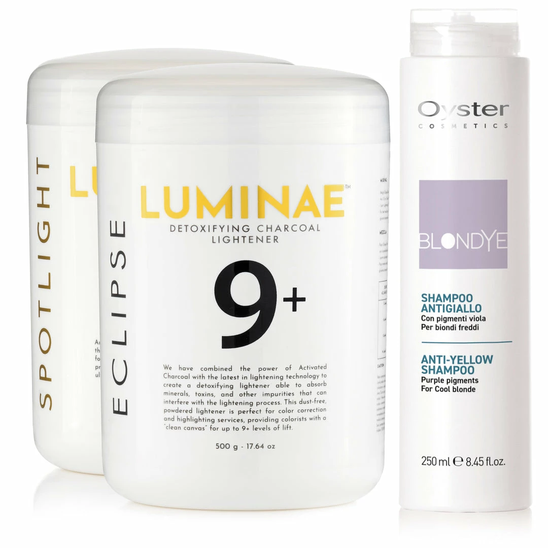 Luminae Eclipse And Spotlight Lightener + Free Anti-Yellow Shampoo