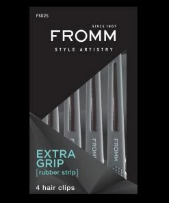 FROMM RUBBERIZED GRIP HAIR CLIPS | Pack Of 4 | F5025