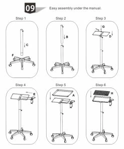 SSW Trolleys And Stools T-011B | Professional Aluminum Salon Rolling Utility Tray