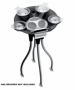 SSW Trolleys And Stools T0144-C | Tray With 4 Bowls | Beauty Salon Trolley Black | Portable Utility Cart | Hair Salon Accessories