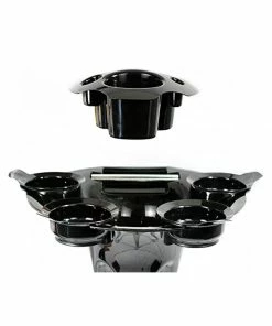 SSW Trolleys And Stools T0144-C | Tray With 4 Bowls | Beauty Salon Trolley Black | Portable Utility Cart | Hair Salon Accessories